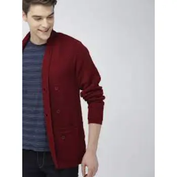 Mast  Harbour Men Maroon SelfDesign Cardigan